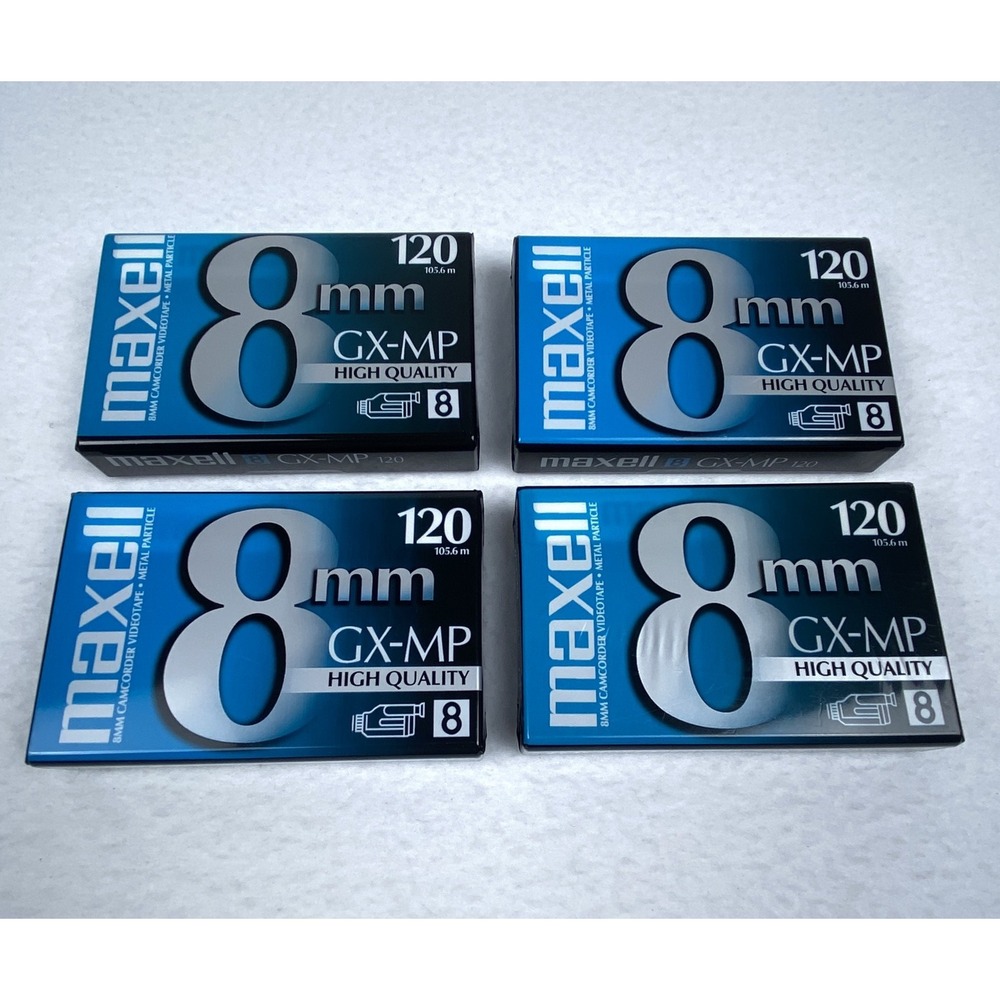 Maxell 8mm GX-MP 120 High Quality Camcorder Videotape Metal Particle 4 Pack New